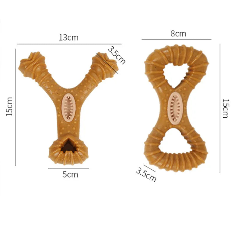 Dog chew bone toy in 8 shape and Y shape designs for teeth cleaning and play