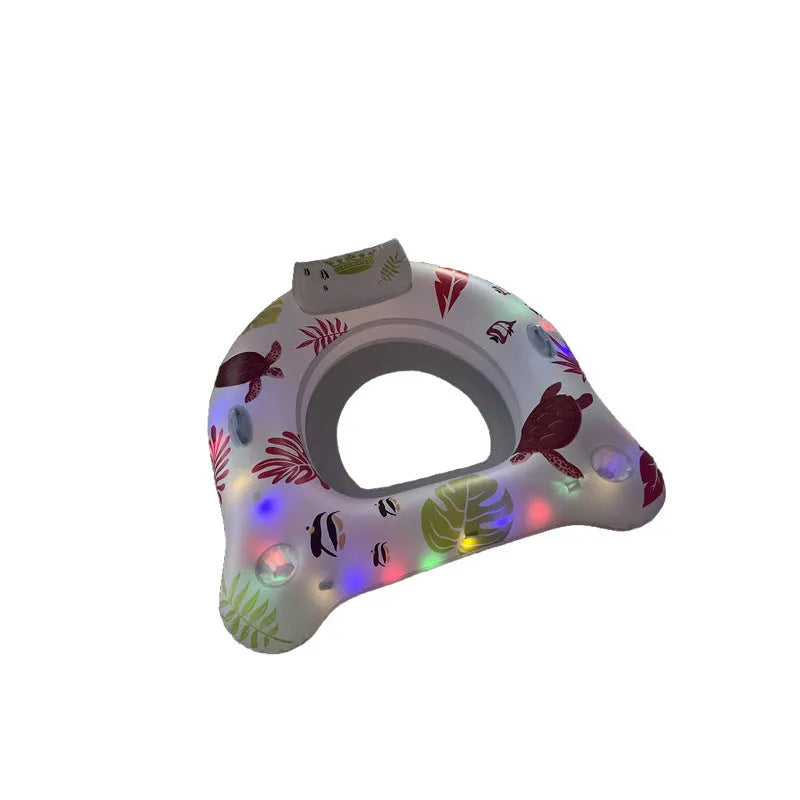 White luminous U-shaped inflatable float seat measuring 120cm for pool use
