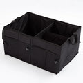 Black Oxford cloth folding trunk storage box measuring 56x40x26cm for car boot organiser