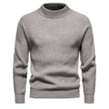 Men's casual knitted slim fit sweater in dark grey, blue or light brown, sizes M to XXXL