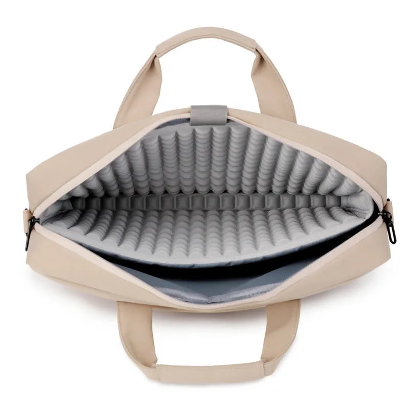 Polyester full airbag shockproof computer bag in solid colour, Oxford cloth material, unisex laptop case