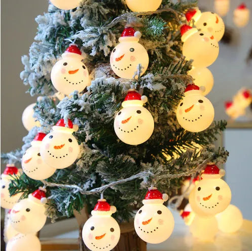 Snowman string lights 3m 20 lights with USB or battery power and remote dimming for Christmas