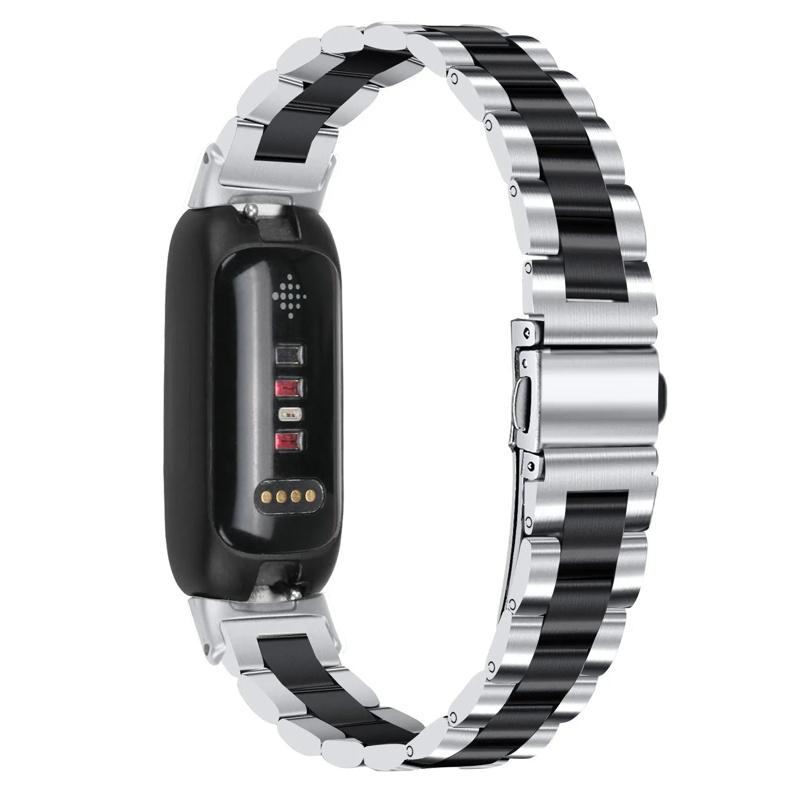 Stainless steel three-bead watch strap for Apple Watch Inspire 3 in multiple colour options