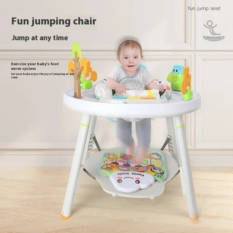 Baby bouncing activity chair in duck or lion theme with optional music cushion