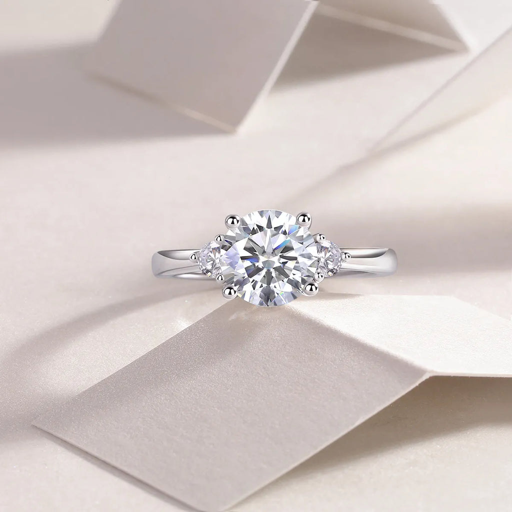Starry Night Brilliance gold-plated S925 silver wedding ring set with 2-carat moissanite in gift box