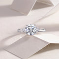 Starry Night Brilliance gold-plated S925 silver wedding ring set with 2-carat moissanite in gift box
