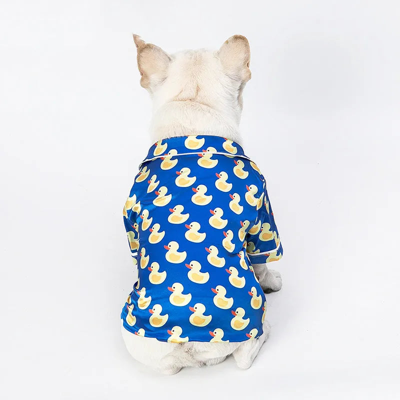 Blue polyester pet clothes for dogs and cats with casual style for autumn winter use