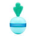 Blue durable rubber treat dispensing tumbler ball toy for medium large dogs
