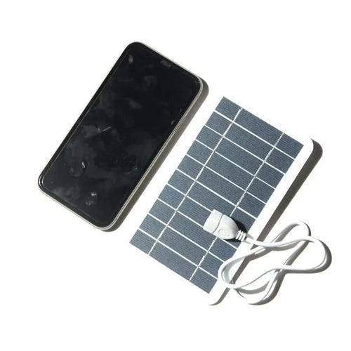 2W 5V portable solar panel charger measuring 157x94mm with USB cable for mobile devices