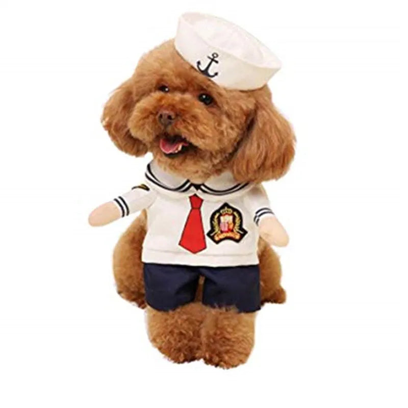 Fashion minimalist cat dog pet clothing sailor costume polyester role play outfit in Sailor colour