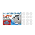 Box of 12 white dishwasher cleaning tablets for appliance maintenance