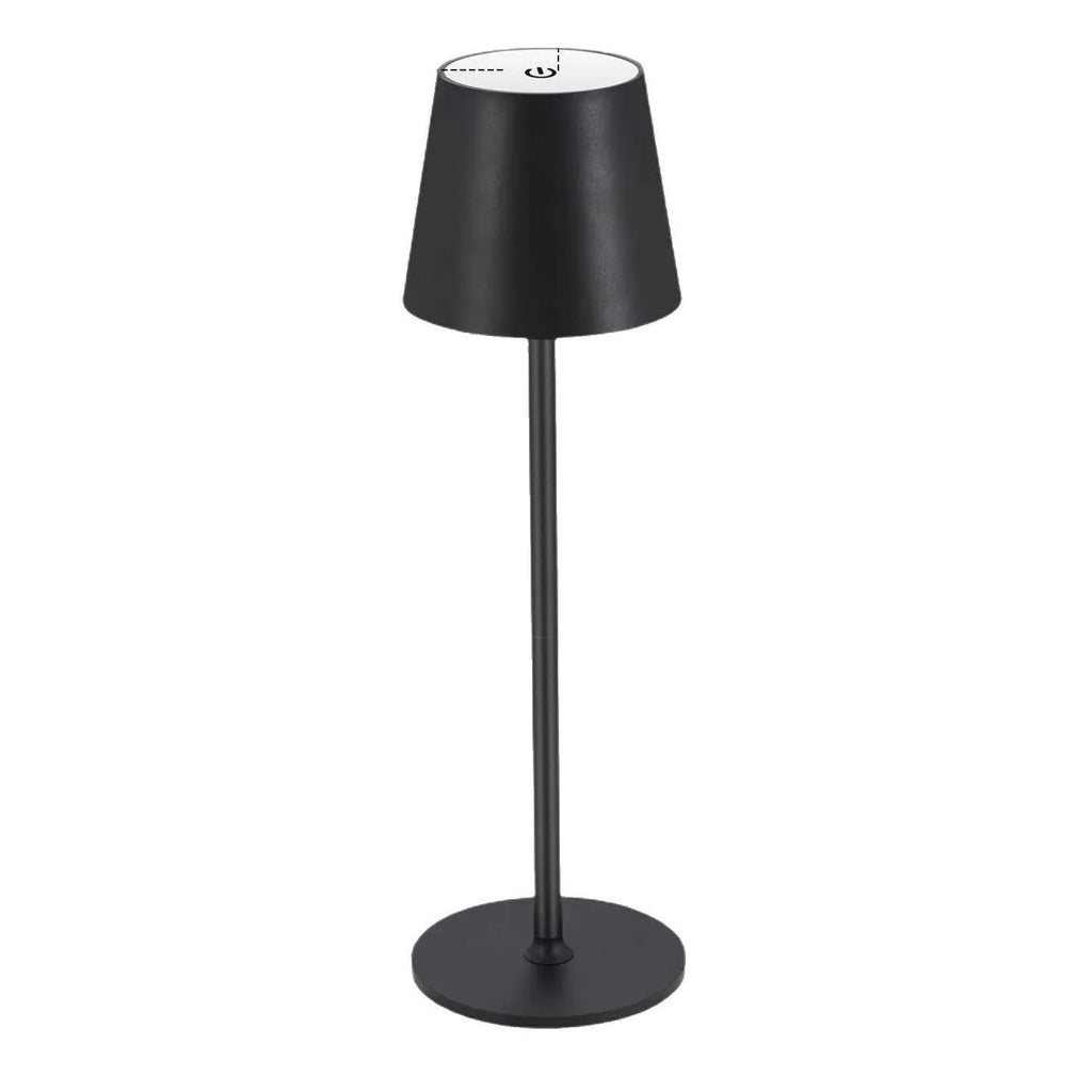 Rechargeable waterproof table lamp, 10 x 38cm, built-in battery, available in gold, black, white, rose gold, and blue