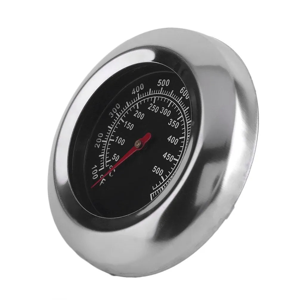 Stainless steel metal thermometer with 6x39mm probe and 76mm surface dial, steel colour