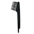 Black comb cleaner tool with double-sided blade and hard plastic body on white background