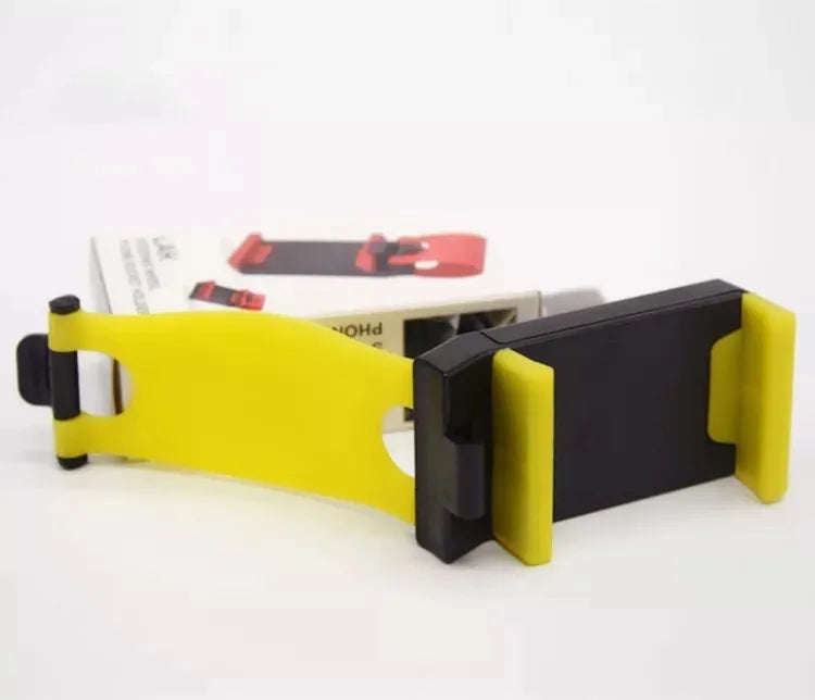Black ABS plastic car steering wheel phone holder showing mounting position