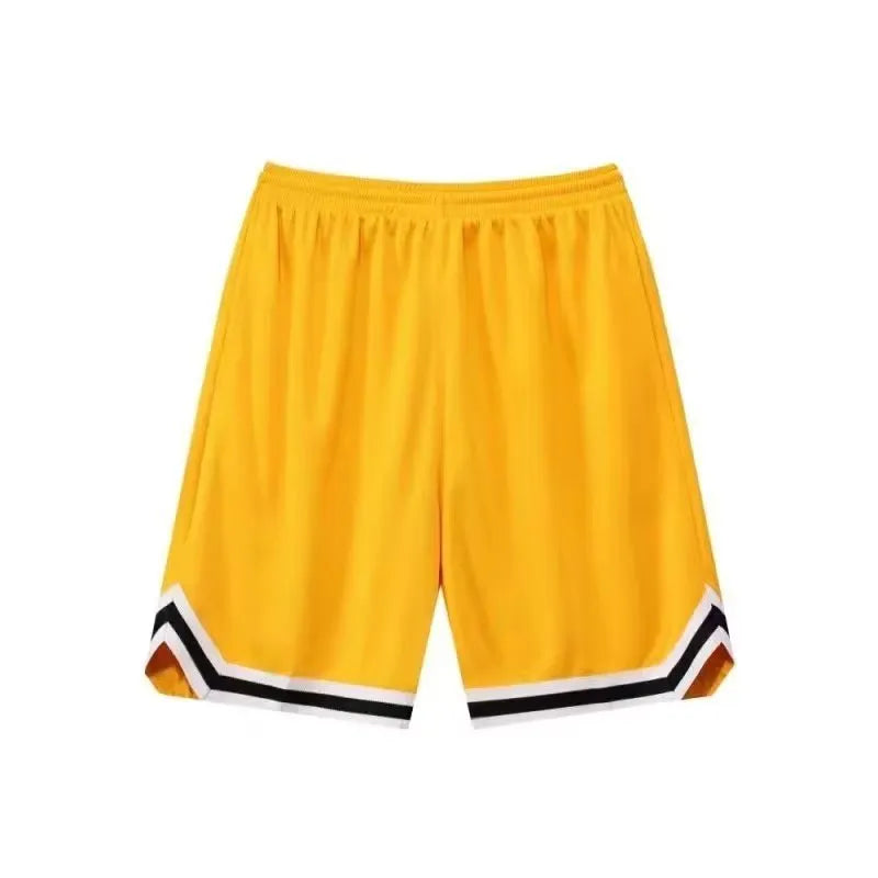 Men's elastic polyester sports shorts in multiple colour options with loose fit design