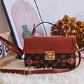 Retro small square pattern crossbody bag in horizontal square shape with ethnic floral and rhombus detailing