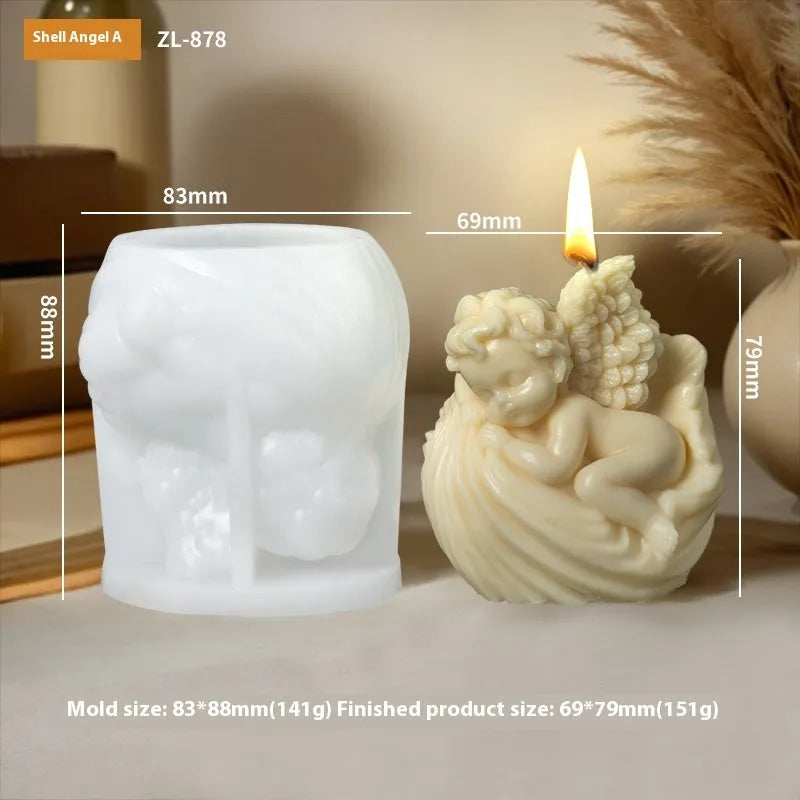 Silicone mould for candle soap making in an irregular angel shape with modern simplicity style