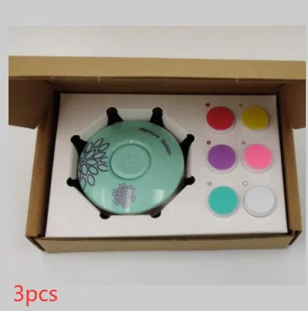 Red and green baby electric nail polisher sets with six grinding heads for newborn grooming