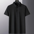 Man wearing a solid colour non-ironing short sleeve business casual shirt