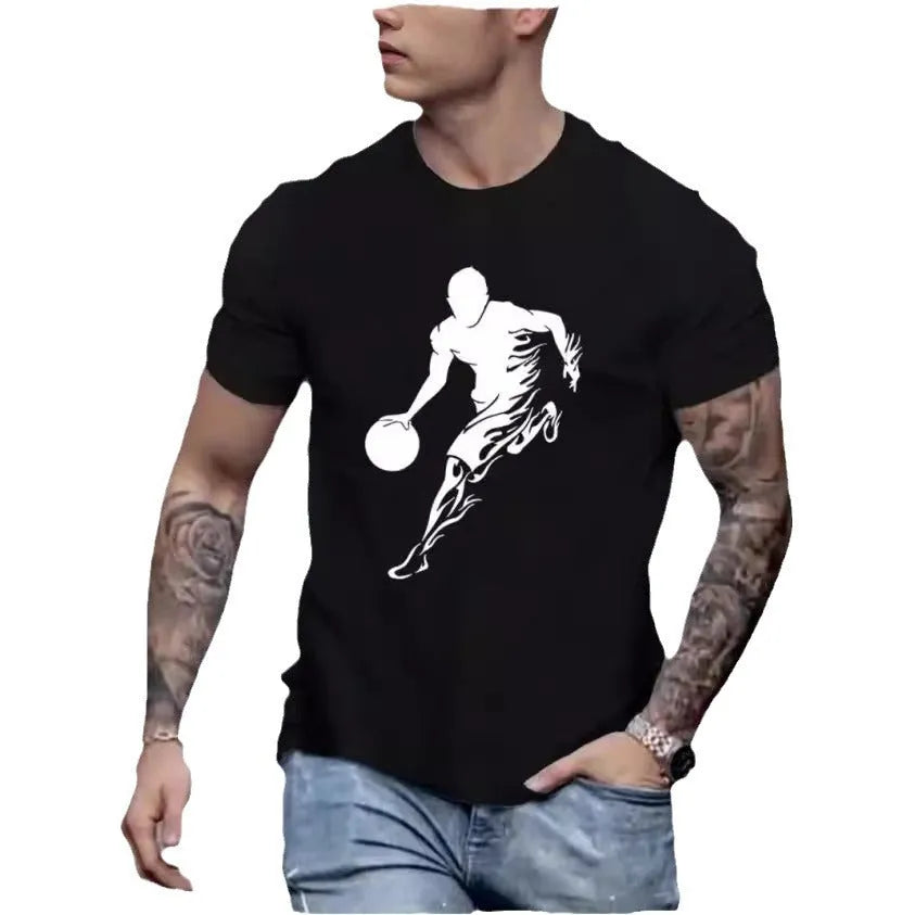 Retro cotton short sleeve t-shirt for men and youth in black or white with graphic print, sizes S to 4XL
