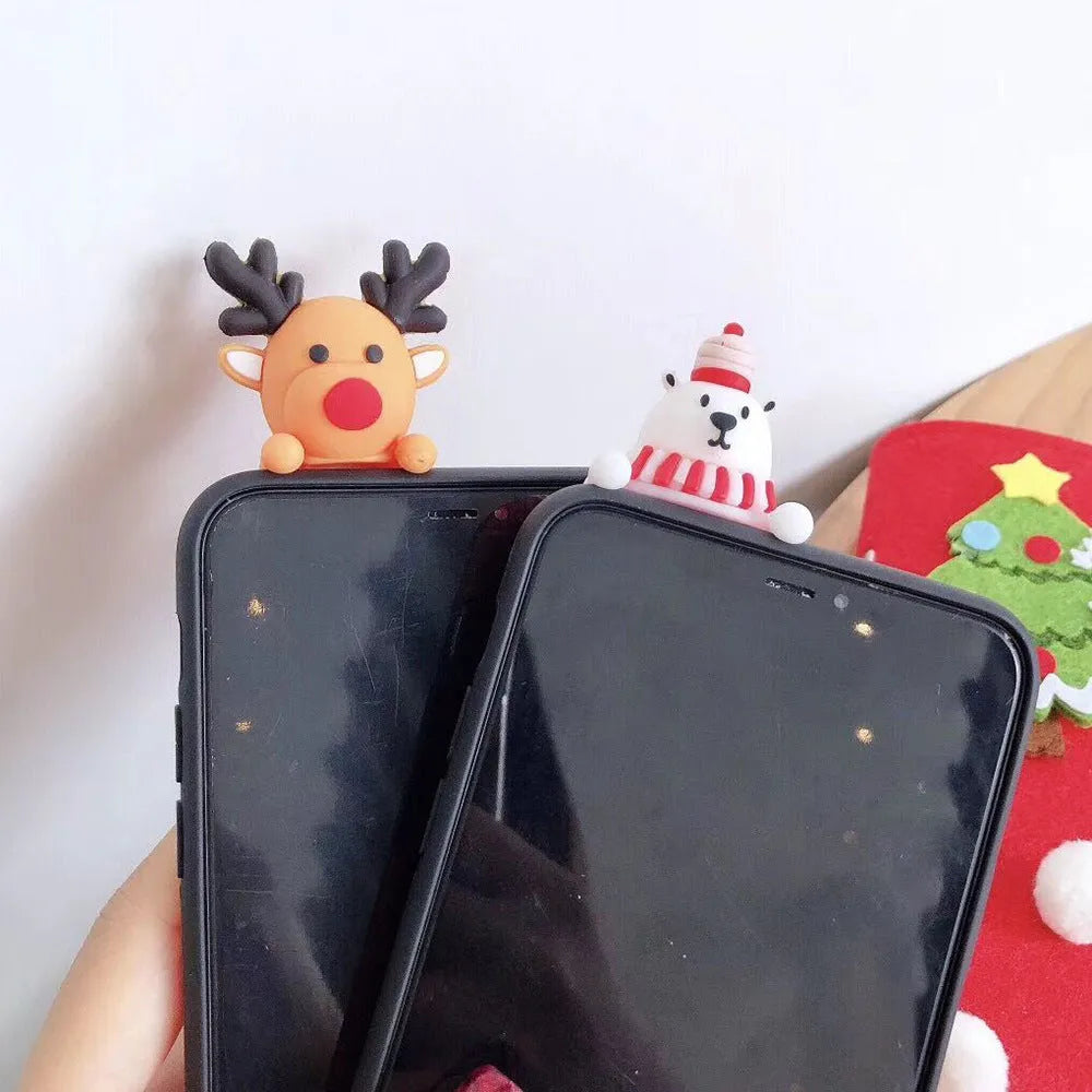 Christmas silicone iPhone case back cover in festive colours for multiple iPhone models
