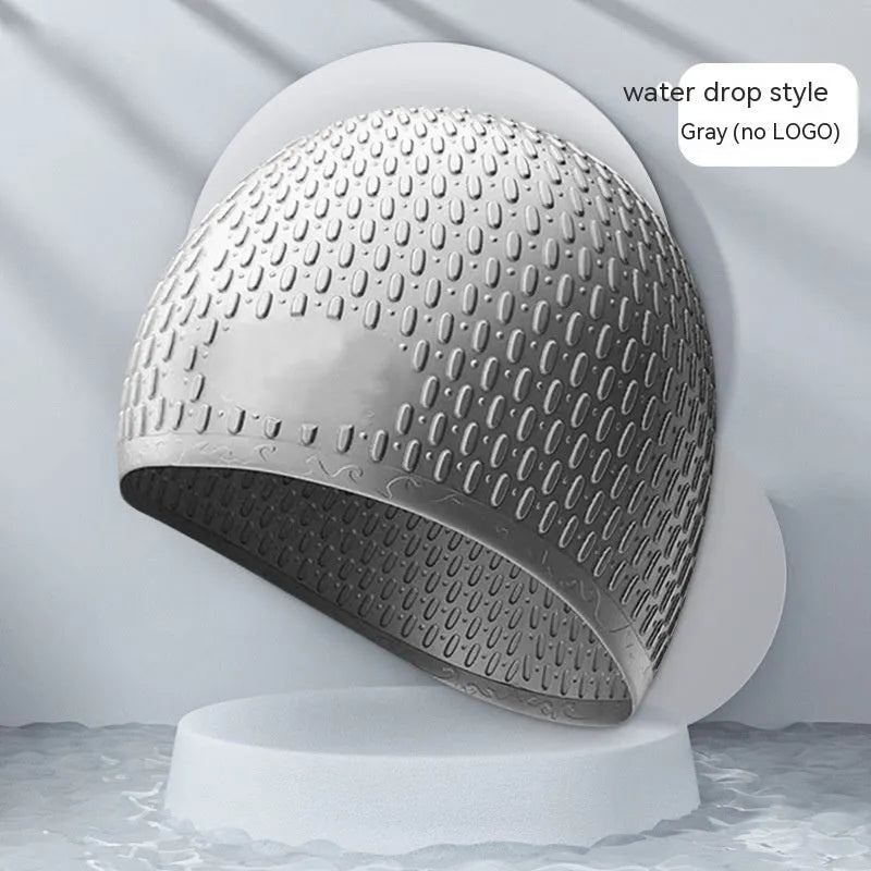 Solid colour silicone swimming cap for adults in multiple colour options
