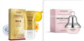 Neck tightening roller cream set with roller applicator and eye cream in a colour set packaging