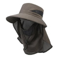 Men's adjustable big-brim polyester fisherman hat in Army Green colour on a neutral background.