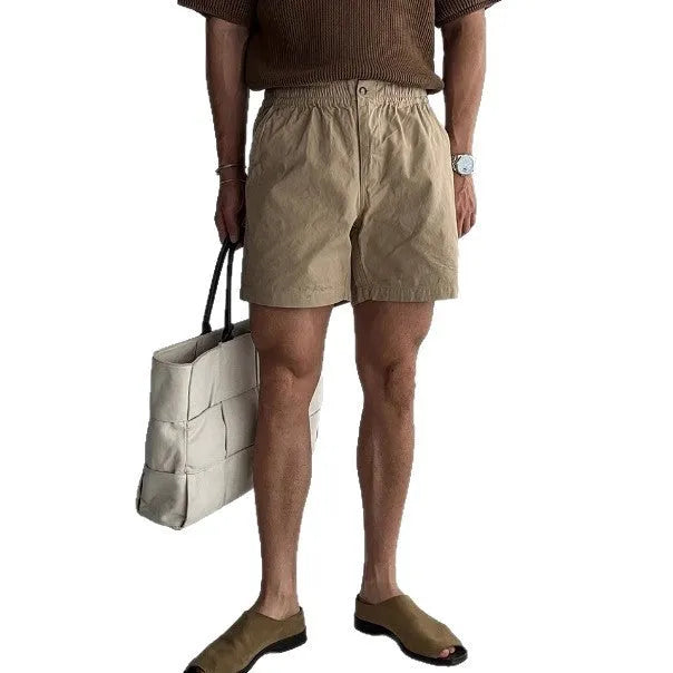 Cotton loose fit sports shorts in black, white and khaki colours for summer wear