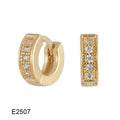 Women's brass gold plated heart-shaped ear clip earrings with zircon accents in four colour options