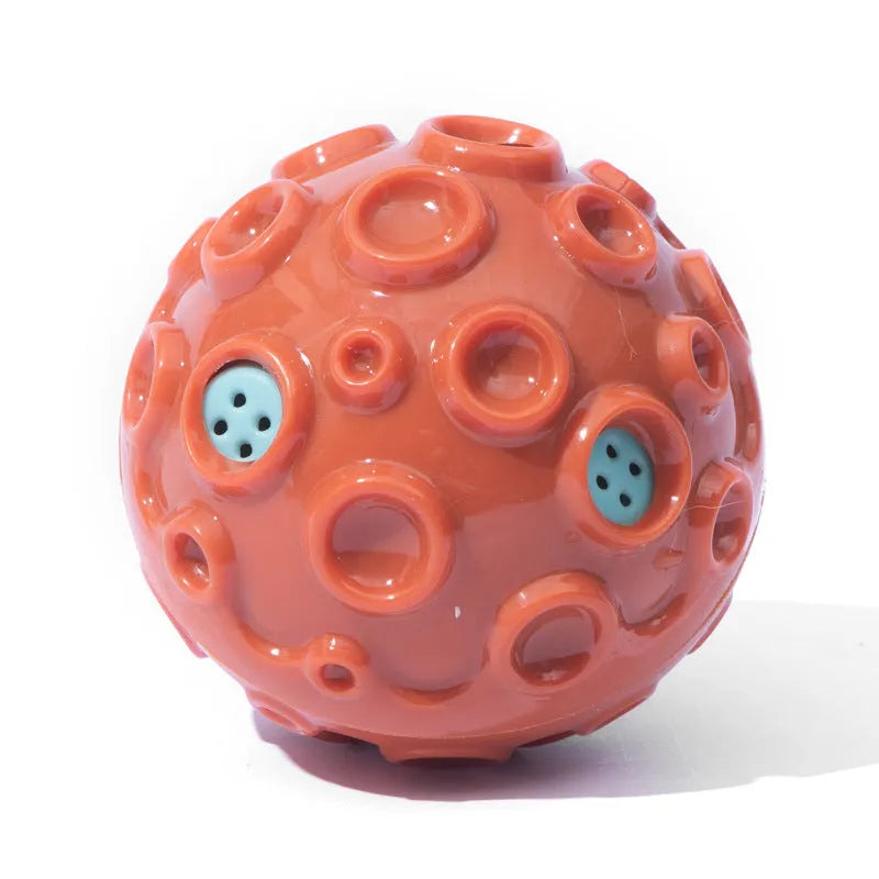 Durable rubber dog toy ball with squeaker sound for aggressive chewers in multiple colours