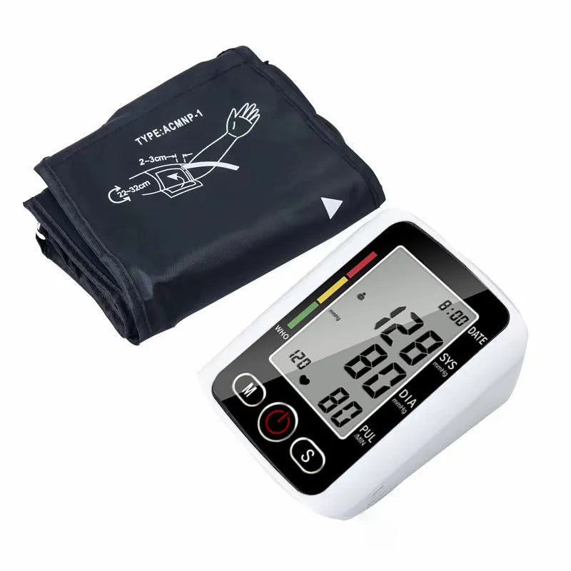 ARM type electronic blood pressure monitor with large screen display on cuff