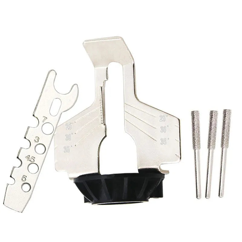Silver metal band saw blade grinder accessory with 100 teeth measuring 20mm length