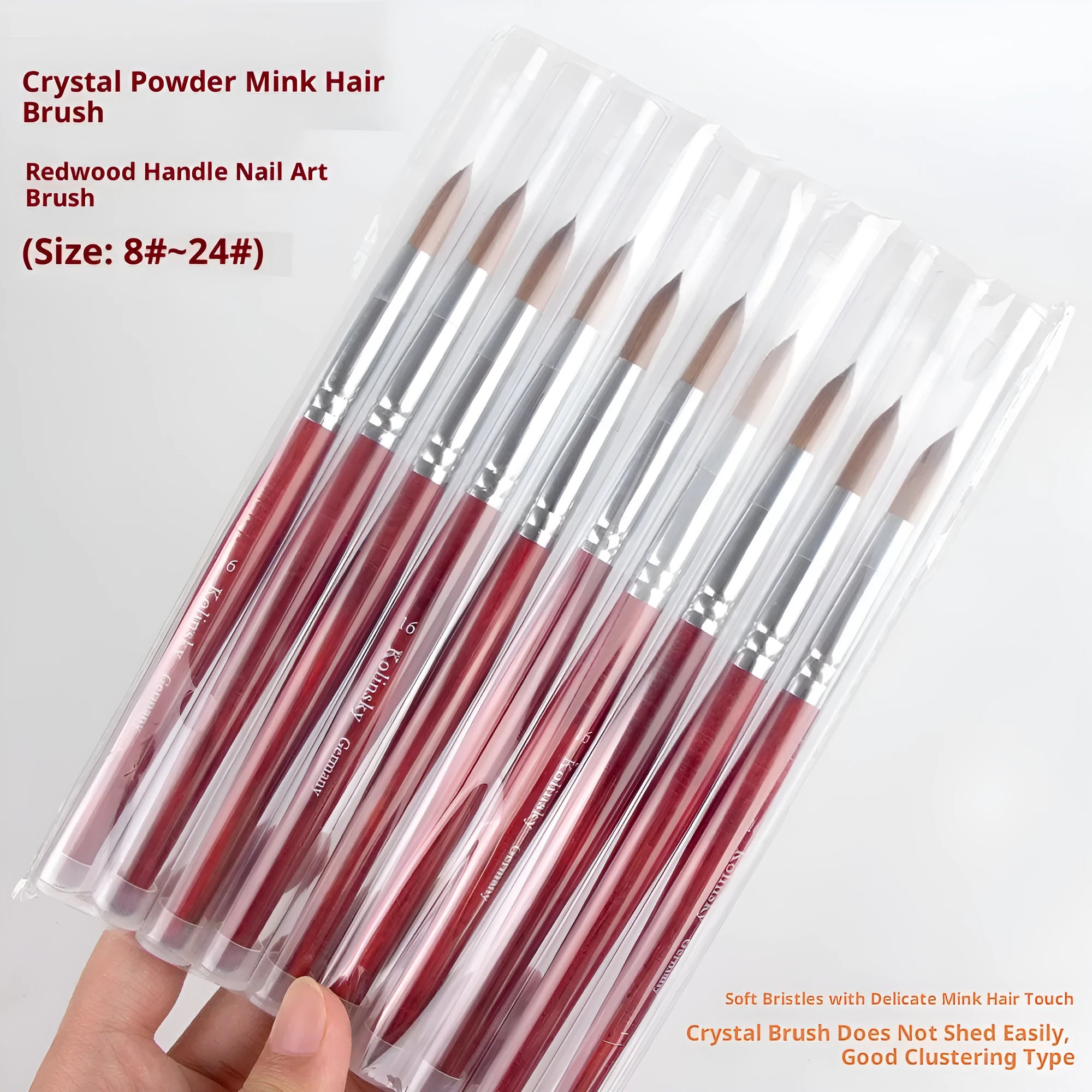 Watercolor crystal Siberian mink nail polish pen with round head tip for nail art