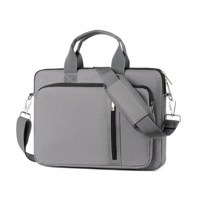 Large capacity nylon shockproof notebook bag in black, suitable for 15.6-inch laptops