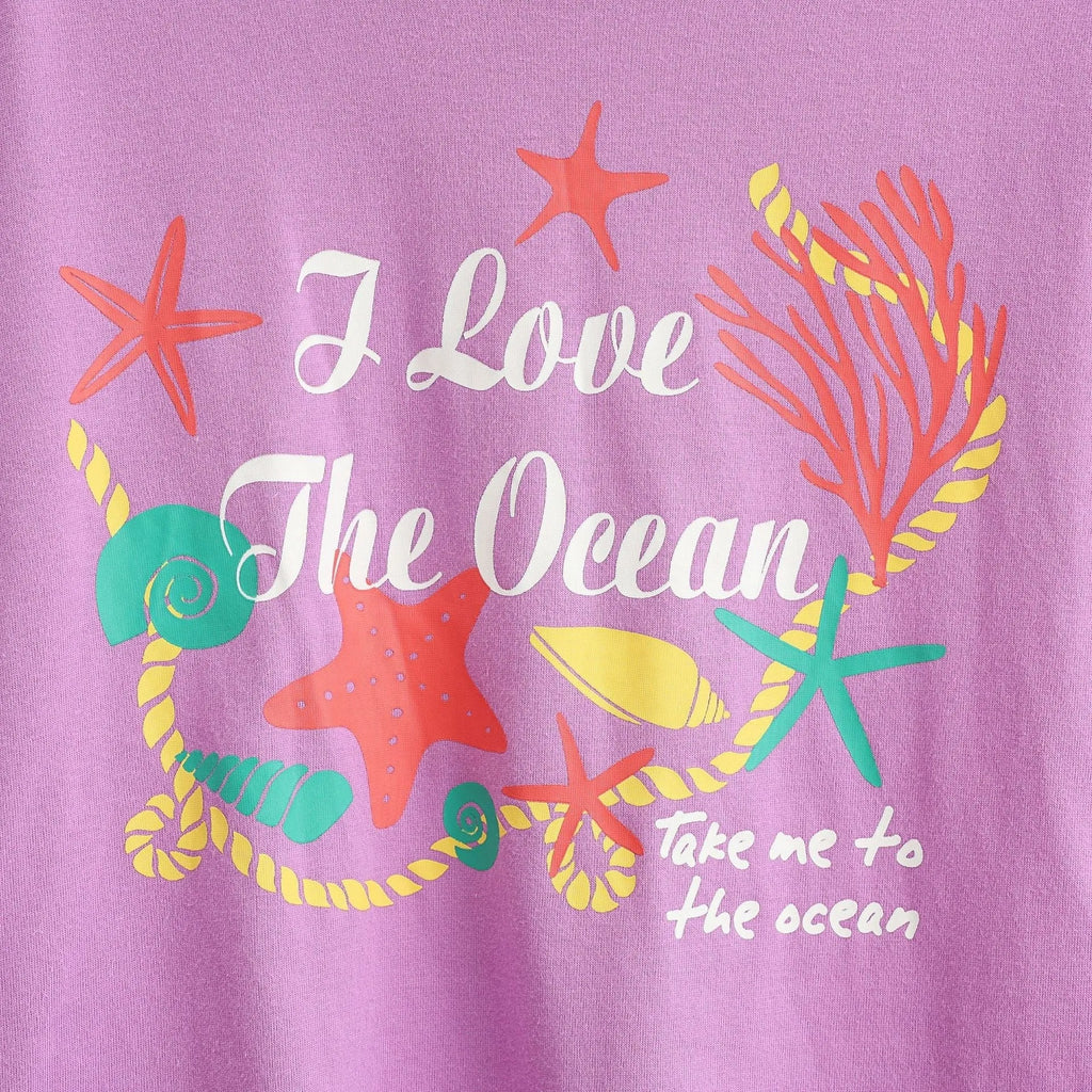 Girls' short sleeve cotton summer top with cartoon print in colour NT028