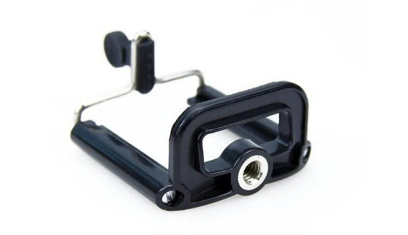 Mini flexible aluminium tripod with ball head and separate phone clip on desktop
