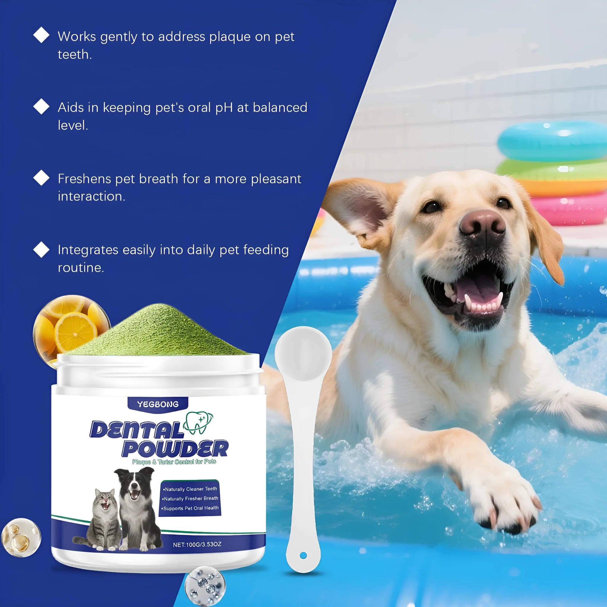 Pet tooth cleaning powder pack 100g for dogs and cats dental care