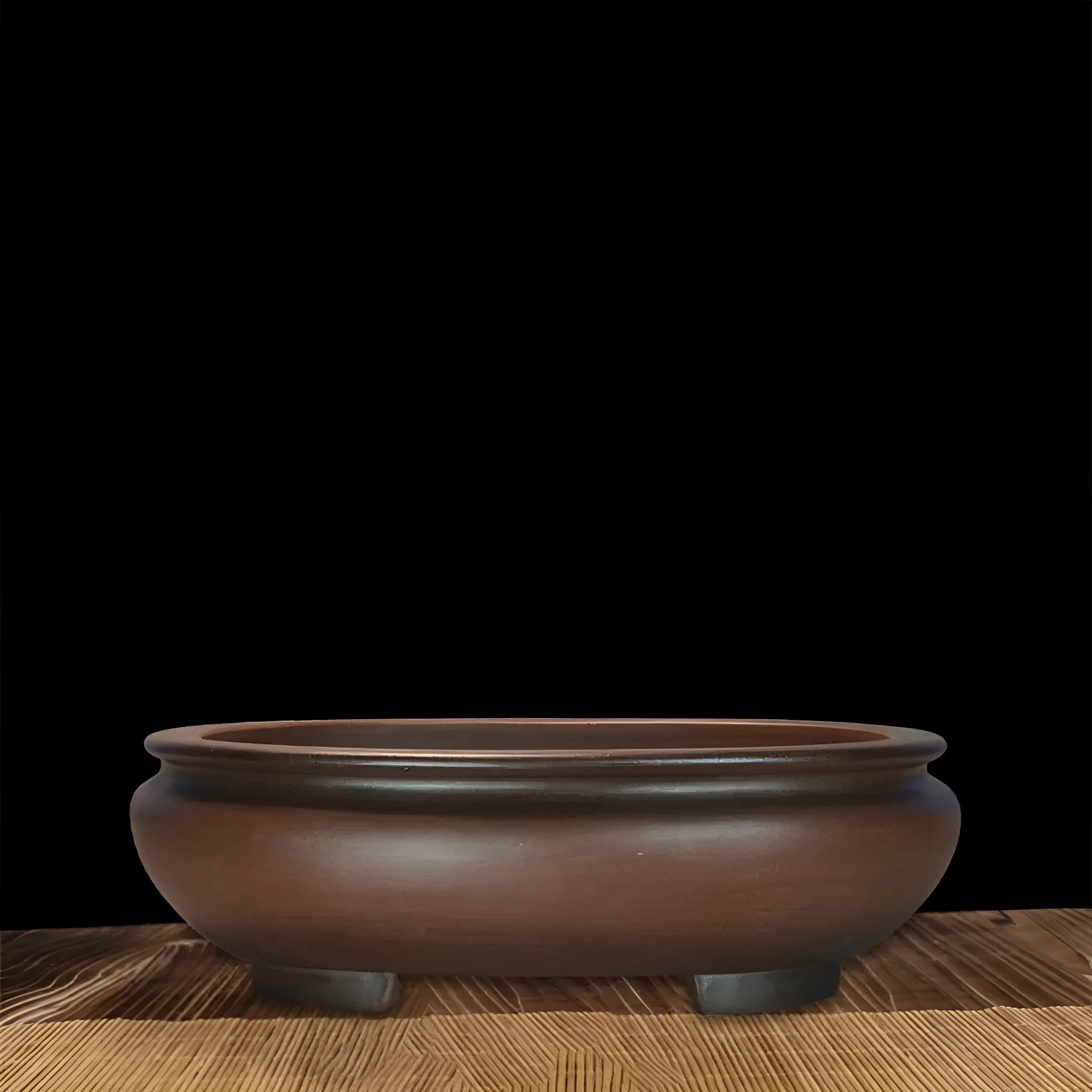 Handmade purple clay desktop flowerpot with classical design measuring 58cm long