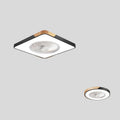 Nordic style solid wood ceiling fan with integrated PVC lampshade in rectangular, round, and square shape options