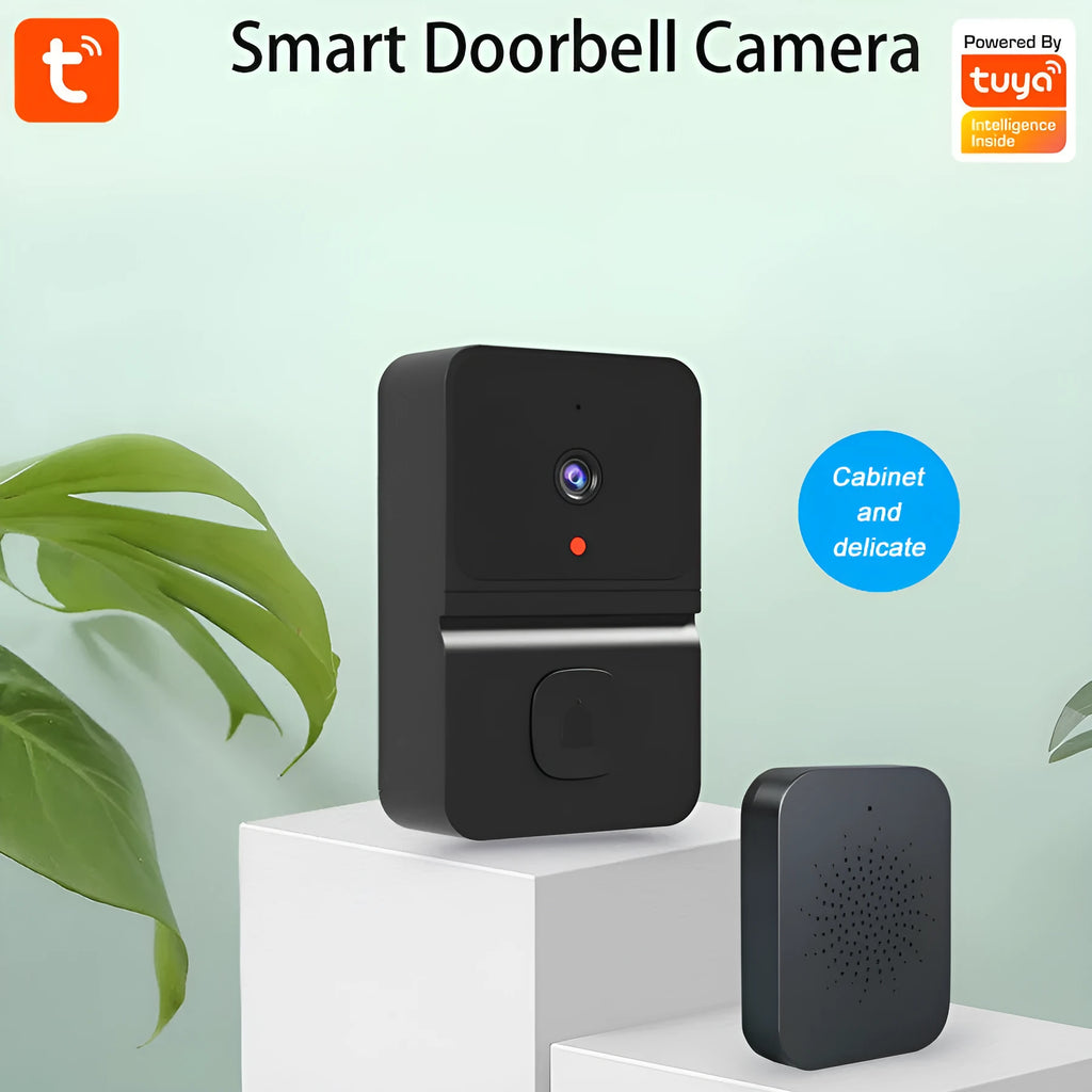 Intelligent visual doorbell surveillance camera with built-in lithium battery, black version, for household use