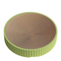 Round 55cm cat scratching board in green or white with corrugated paper surface and replacement packs