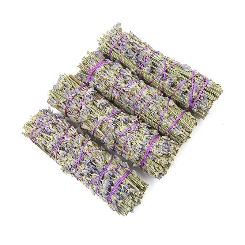 Natural dried lavender aromatherapy fragrance stick measuring about 4 inches long.