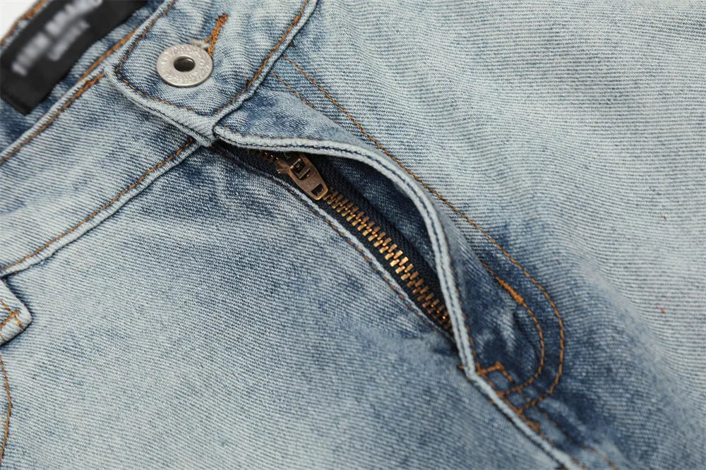 Men's blue cotton denim reverse wear jeans with mid-waist cut, size range S to XXL