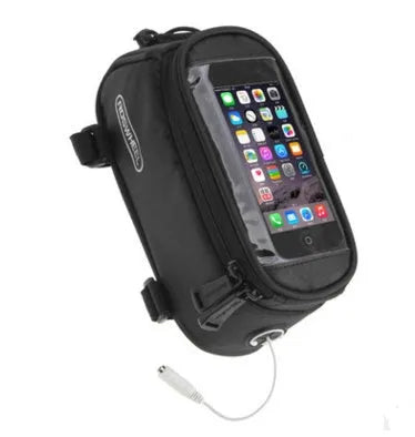 PVC bicycle frame bag holder for iPhone in black, blue, red, yellow and two-tone colours