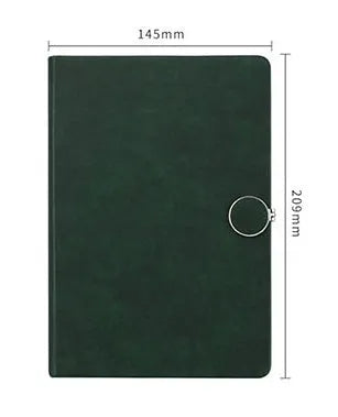 A5 leather-surface student diary with buckle closure, showing grey blue cover and 100 sheets internal paper