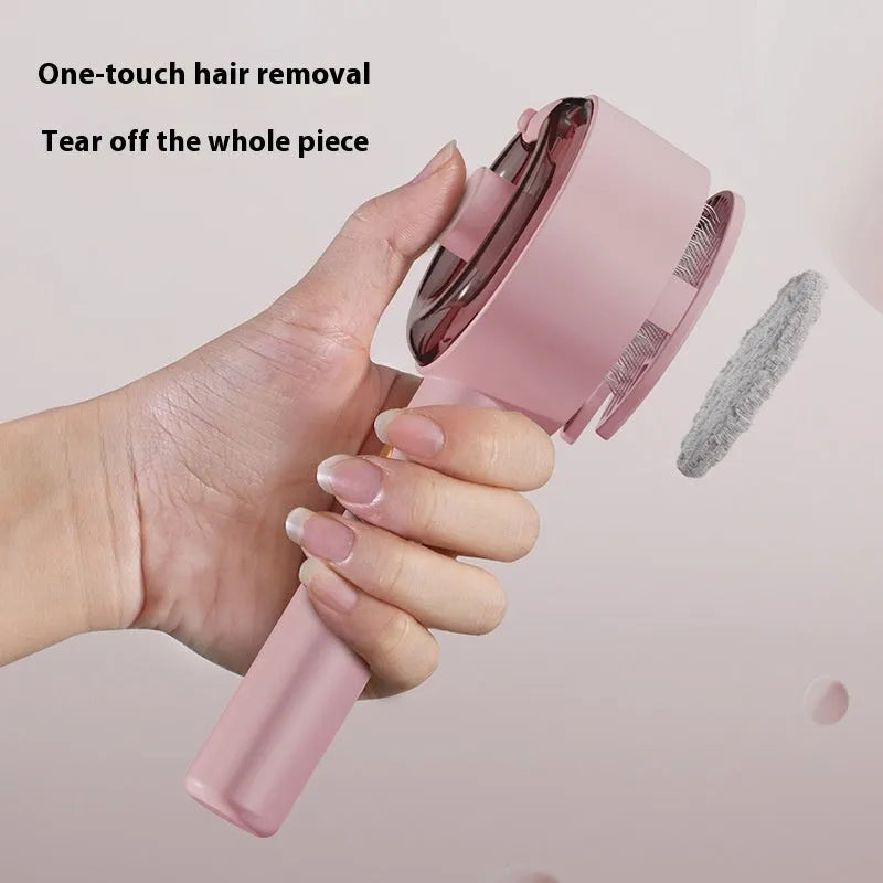 Ceramic White pet grooming brush with UVC light and essential oil spray tank for dogs and cats.