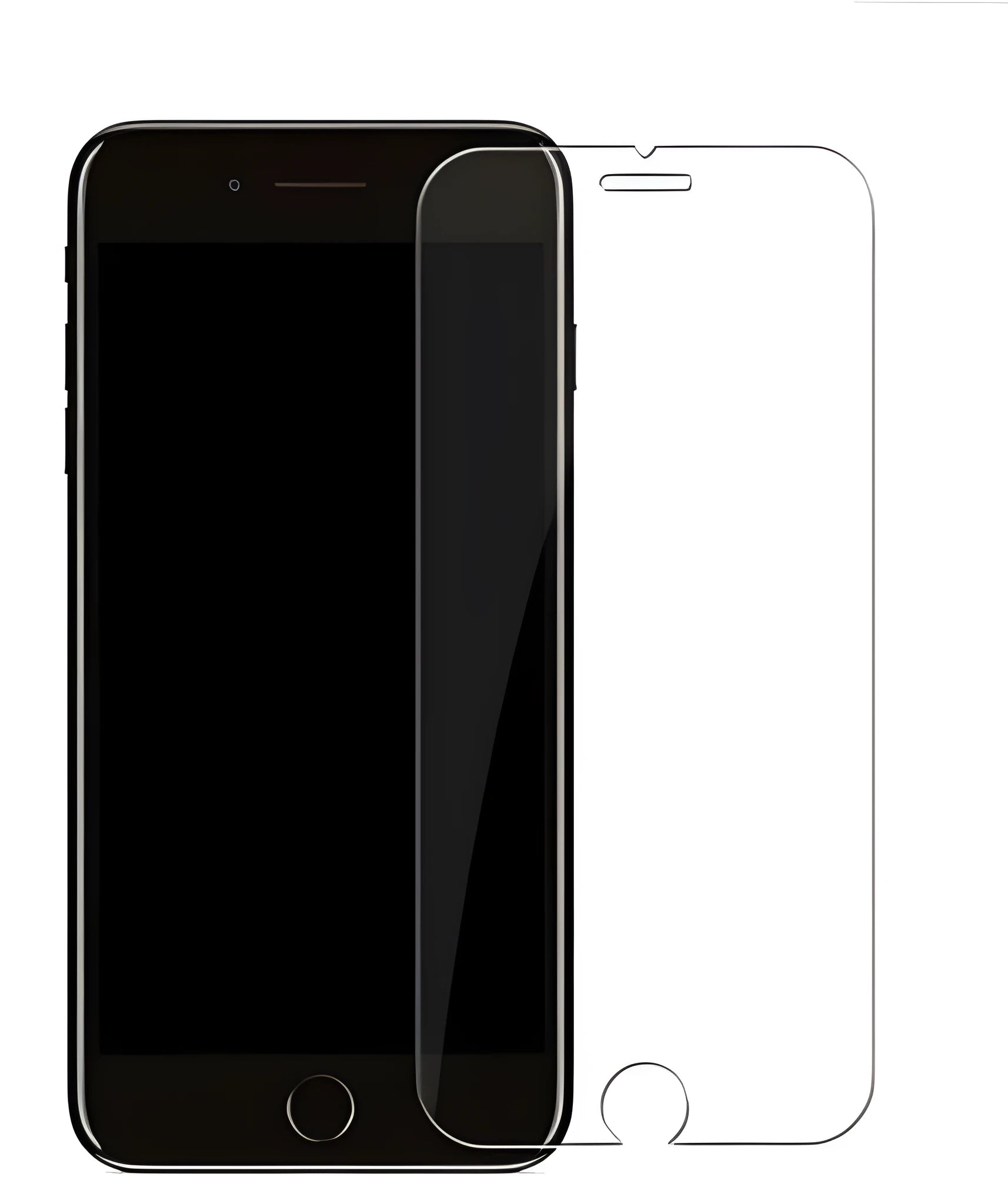 Tempered glass screen protector for iPhone 7 and iPhone 8 mobile phones.