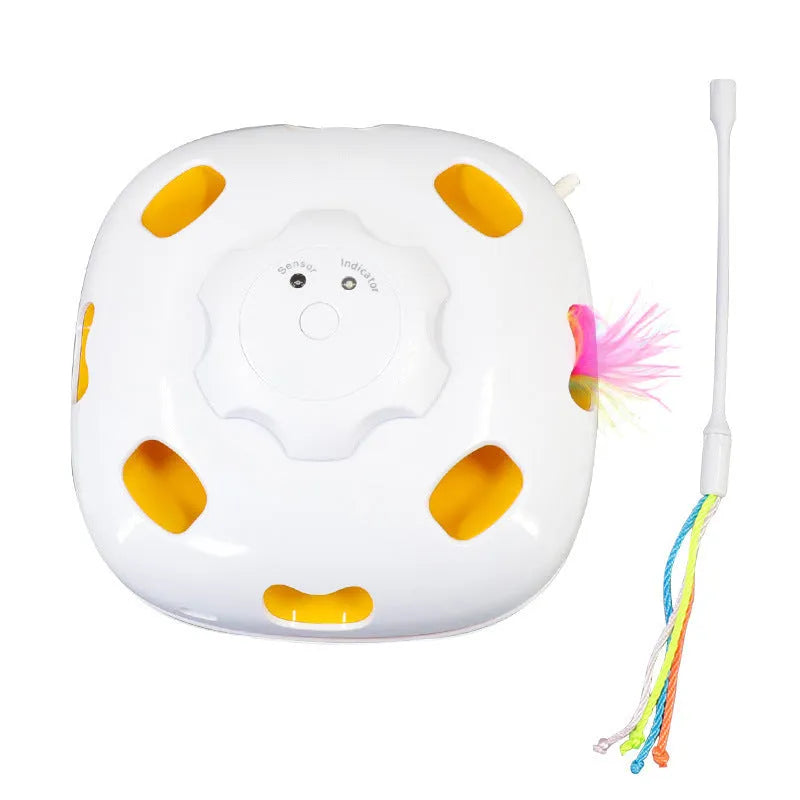 Plastic cat self-play relief teaser toy with picture colour pattern